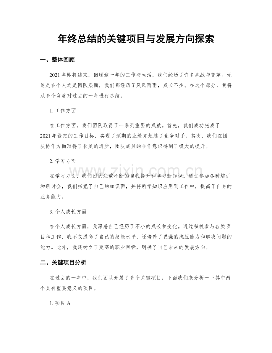 年终总结的关键项目与发展方向探索.docx_第1页