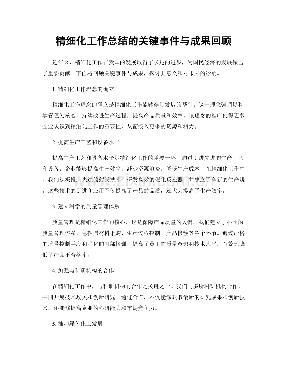 精细化工作总结的关键事件与成果回顾.docx_第1页