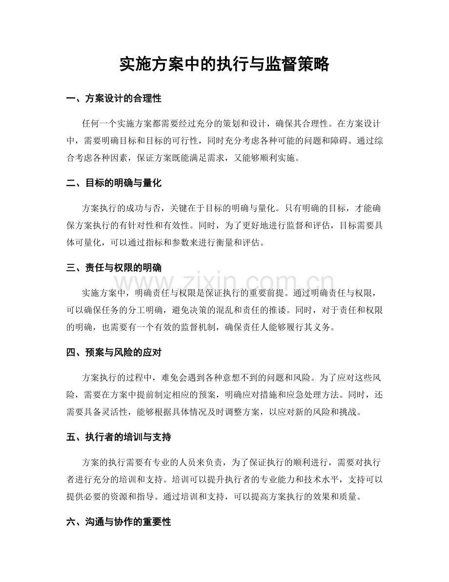 实施方案中的执行与监督策略.docx_第1页