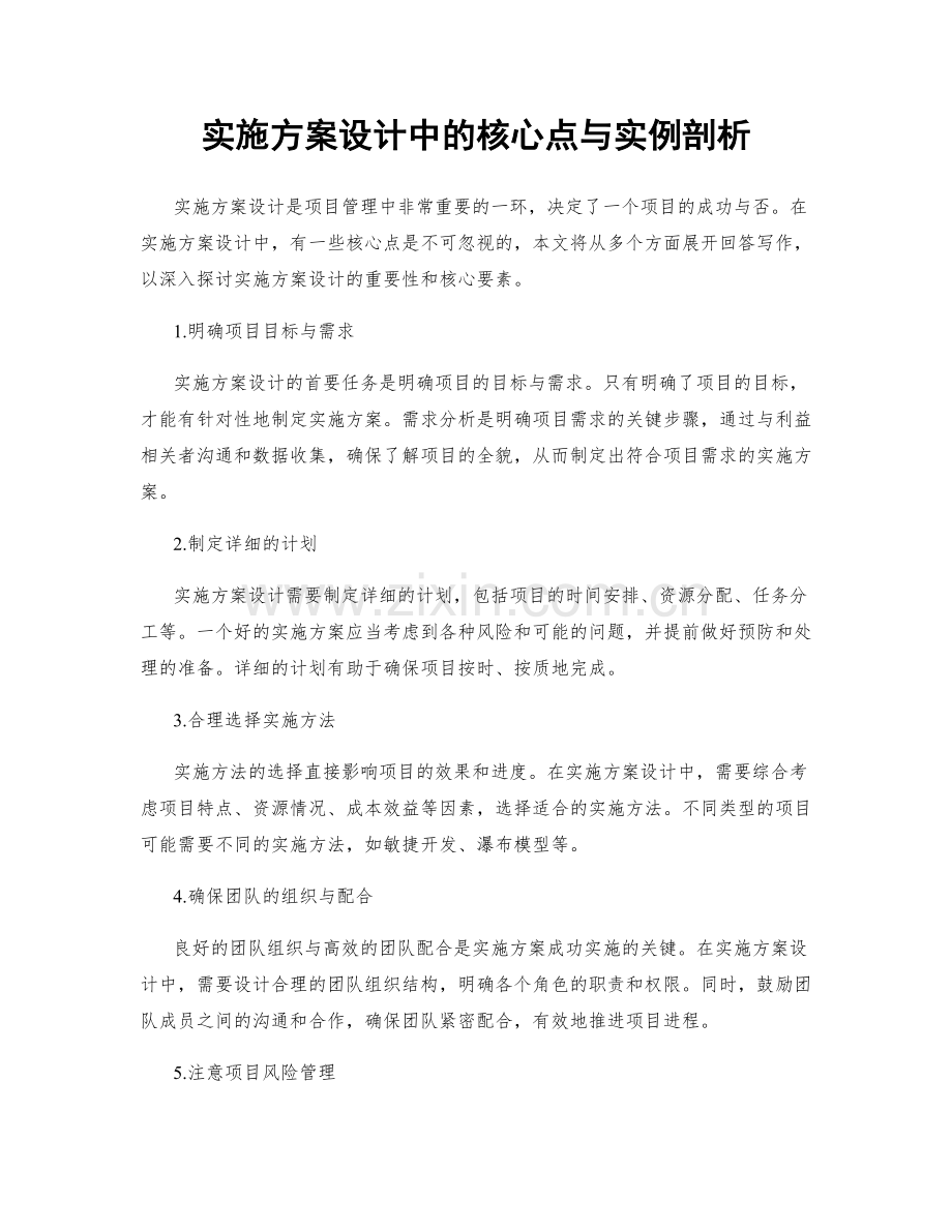 实施方案设计中的核心点与实例剖析.docx_第1页