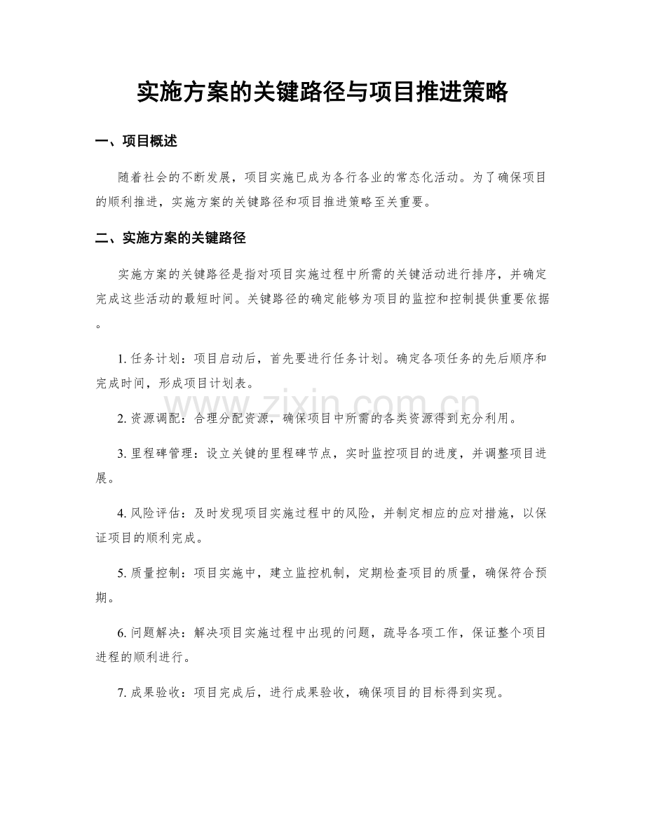 实施方案的关键路径与项目推进策略.docx_第1页