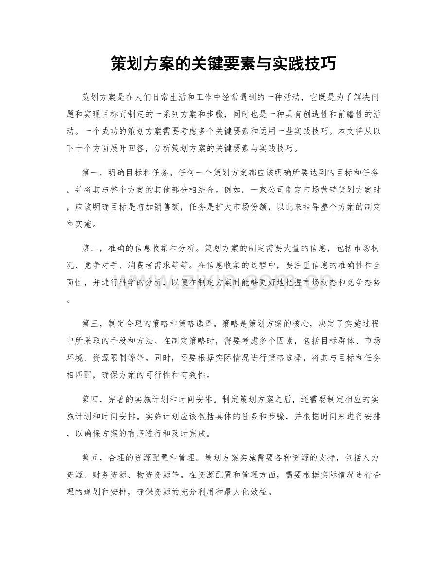 策划方案的关键要素与实践技巧.docx_第1页