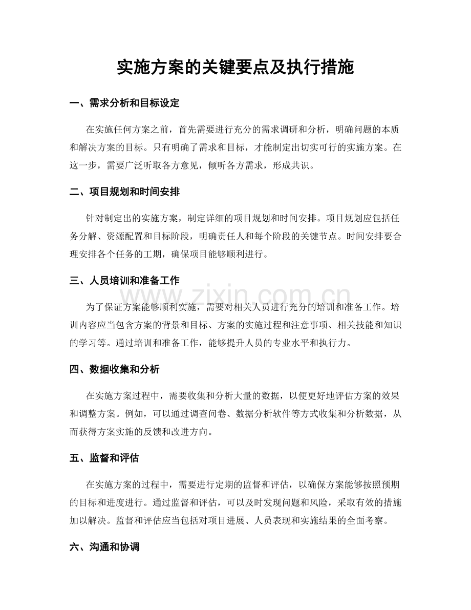 实施方案的关键要点及执行措施.docx_第1页