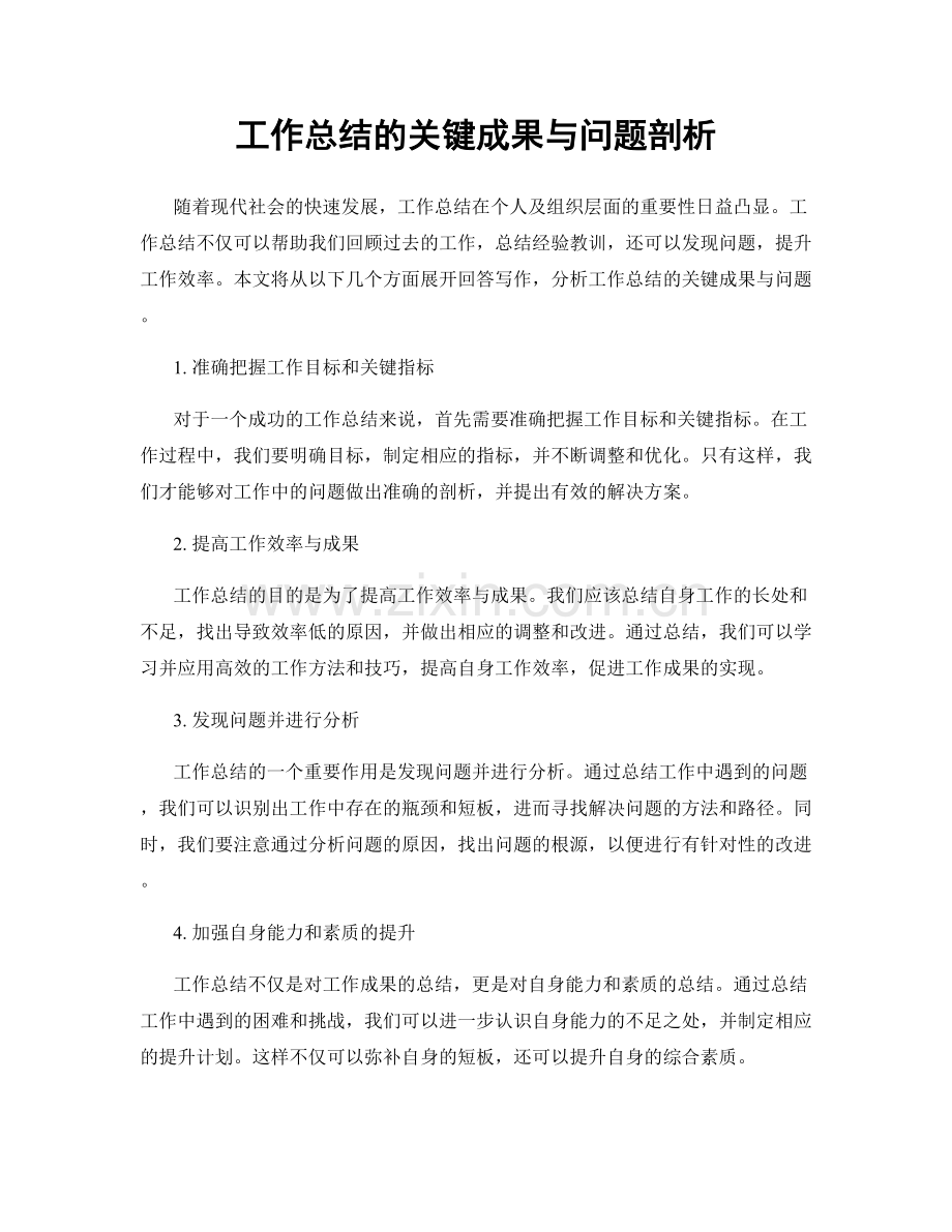 工作总结的关键成果与问题剖析.docx_第1页