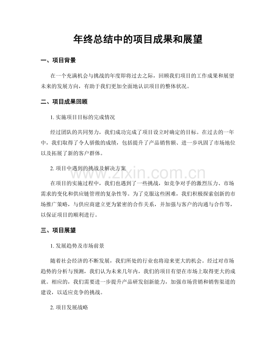 年终总结中的项目成果和展望.docx_第1页