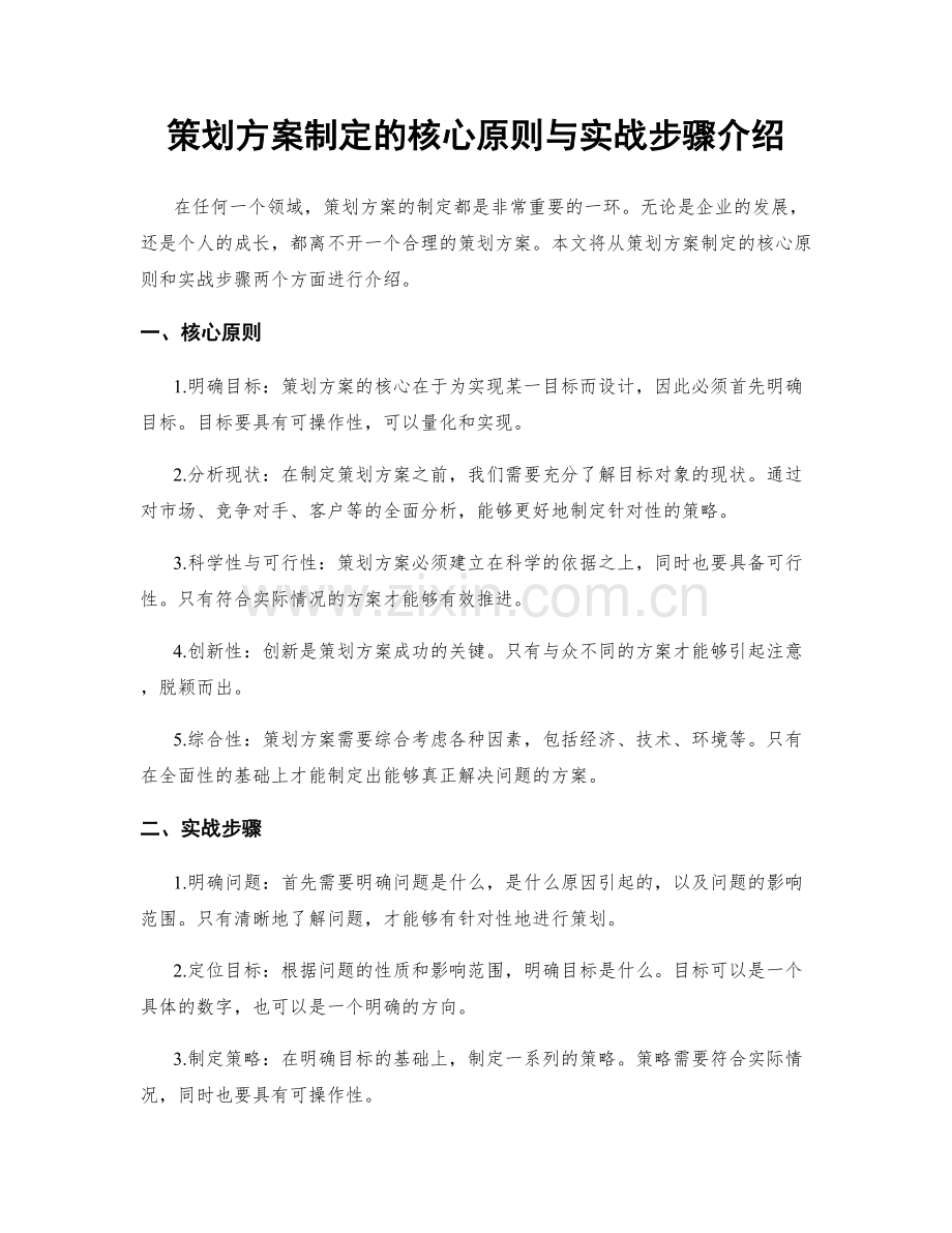 策划方案制定的核心原则与实战步骤介绍.docx_第1页