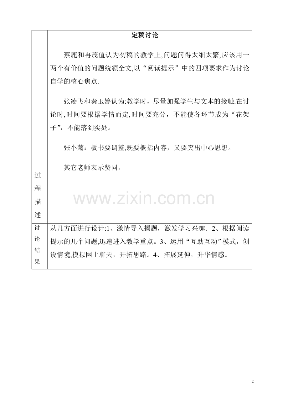 小学语文集体备课记录表89655.doc_第2页