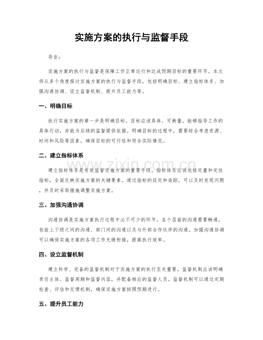 实施方案的执行与监督手段.docx_第1页