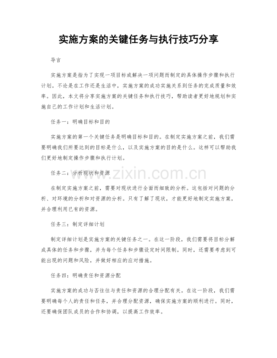 实施方案的关键任务与执行技巧分享.docx_第1页