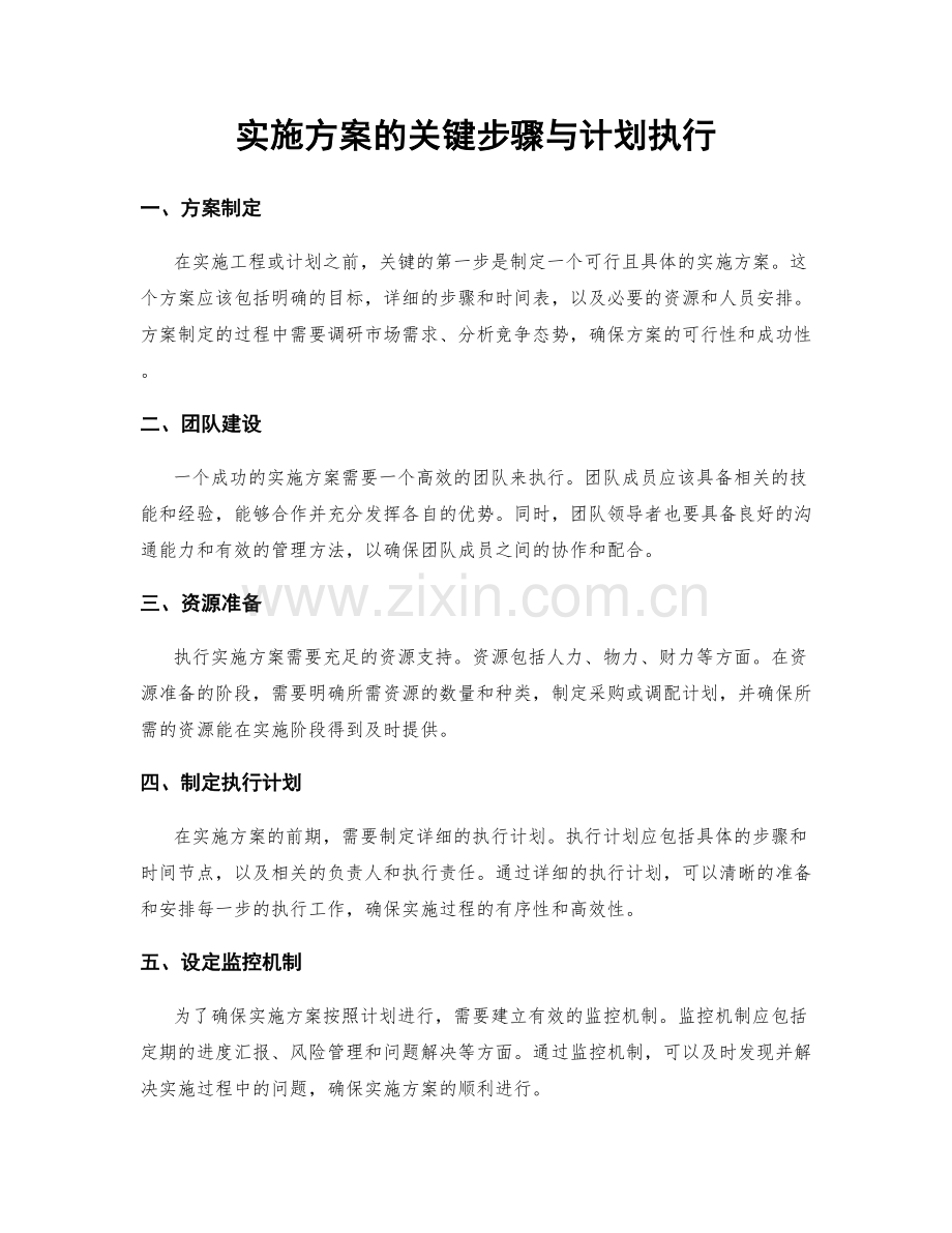 实施方案的关键步骤与计划执行.docx_第1页