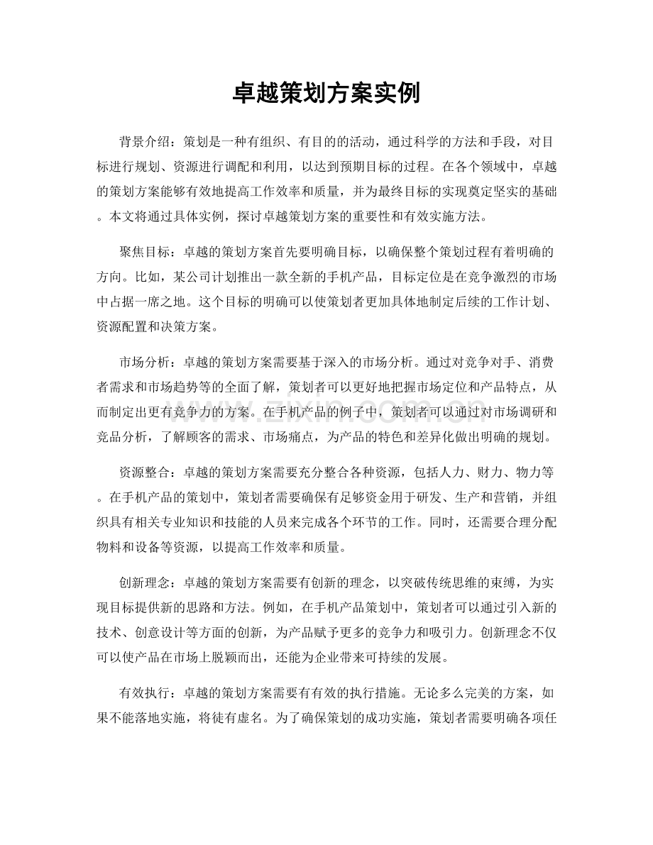 卓越策划方案实例.docx_第1页