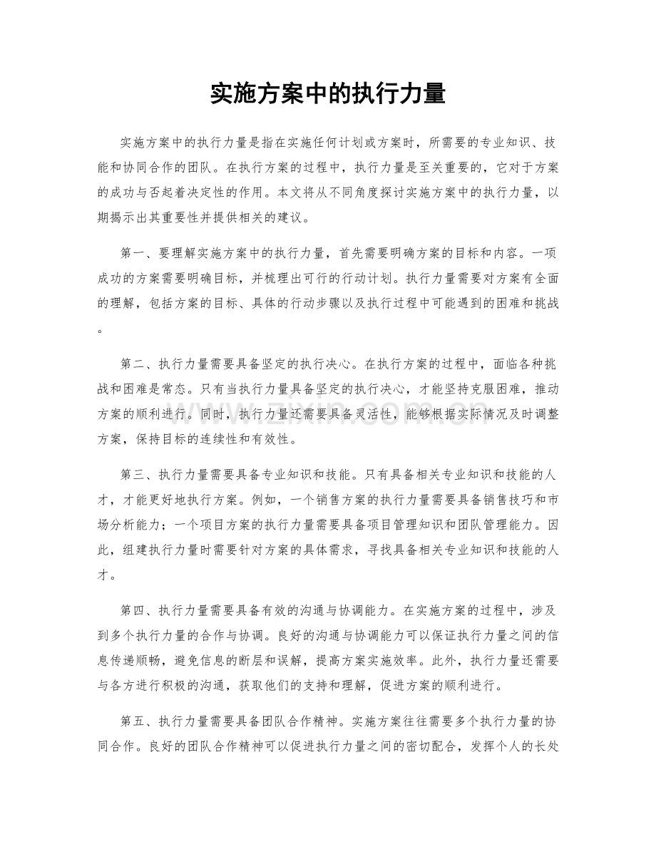 实施方案中的执行力量.docx_第1页