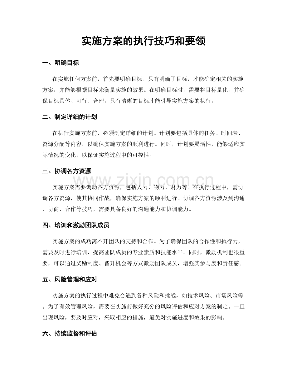 实施方案的执行技巧和要领.docx_第1页