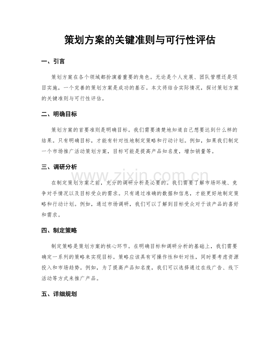 策划方案的关键准则与可行性评估.docx_第1页