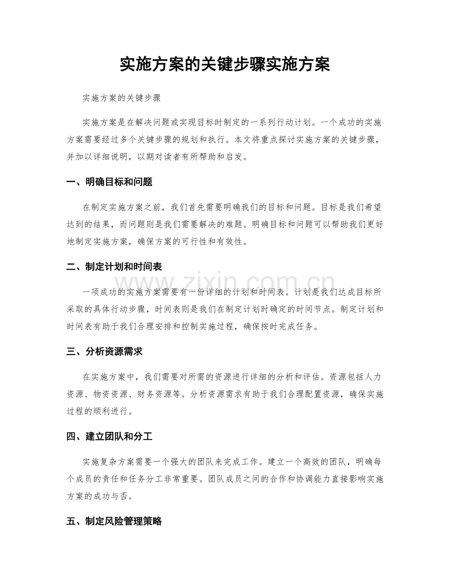 实施方案的关键步骤实施方案.docx_第1页