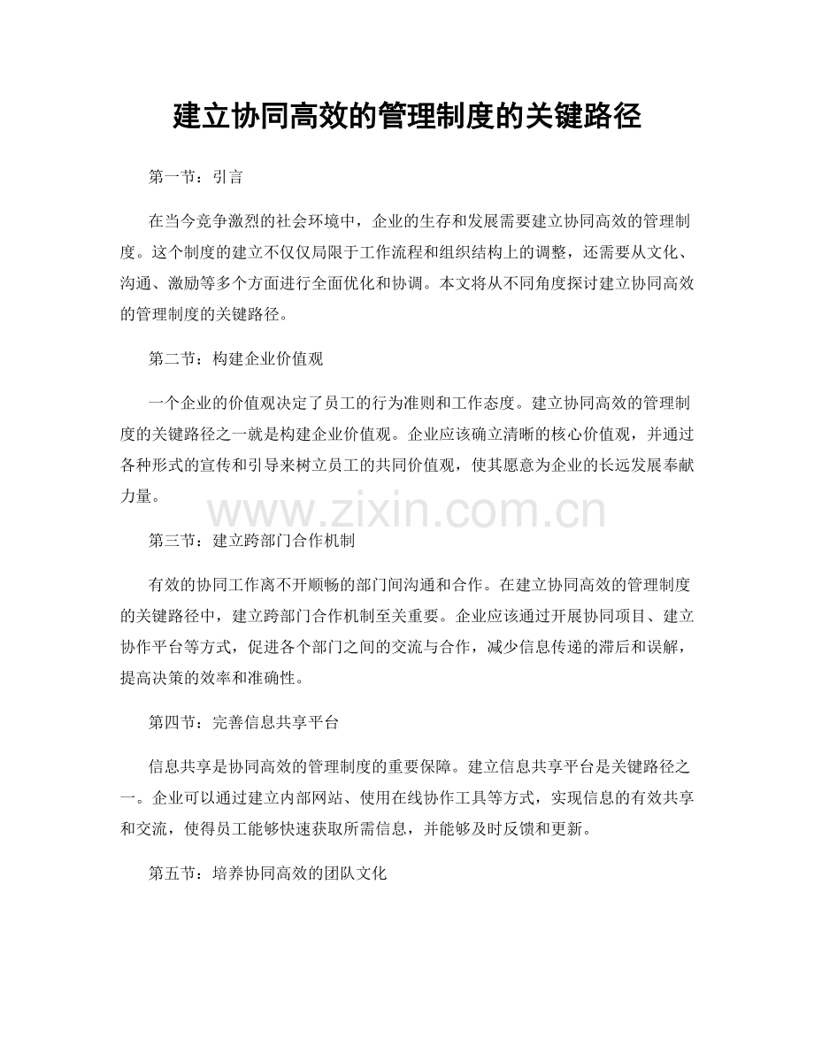 建立协同高效的管理制度的关键路径.docx_第1页