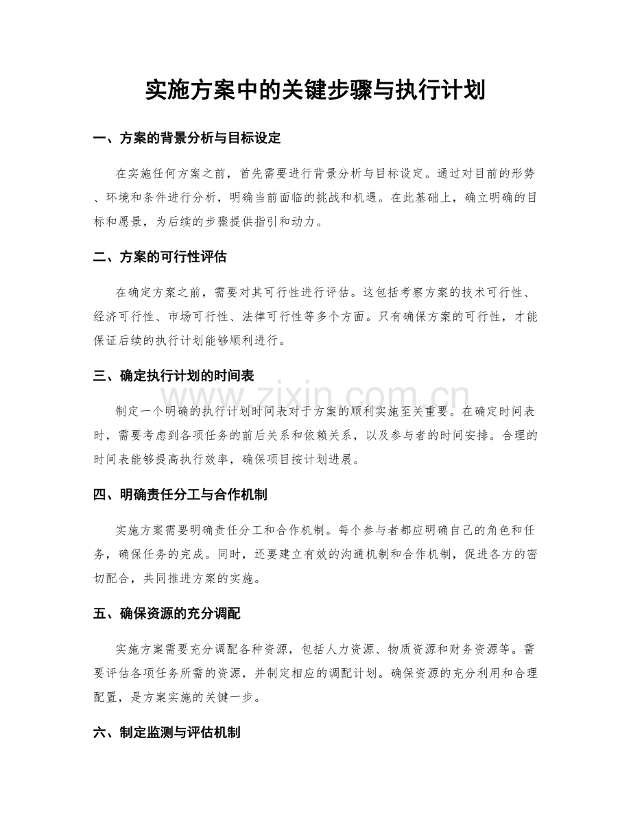 实施方案中的关键步骤与执行计划.docx_第1页