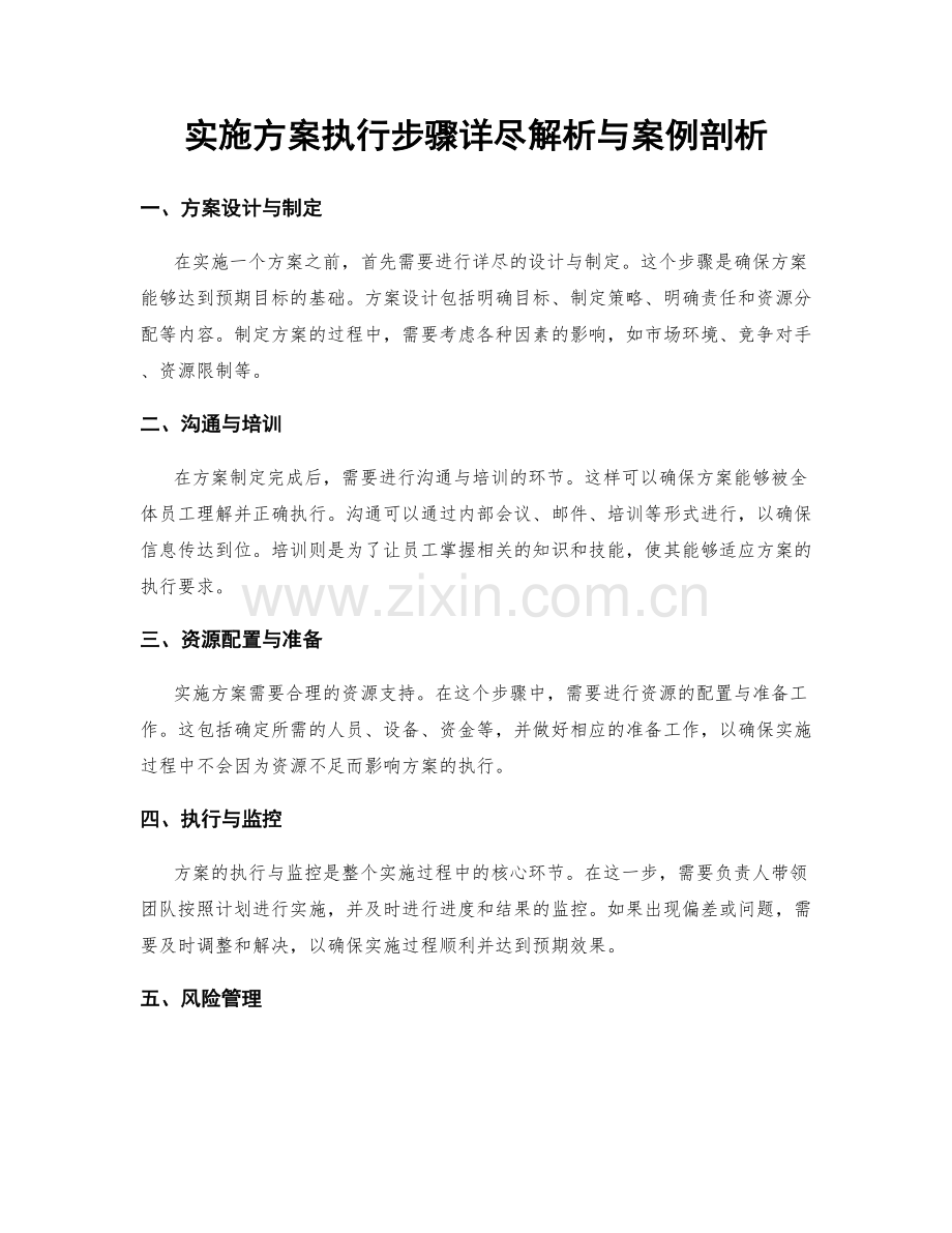 实施方案执行步骤详尽解析与案例剖析.docx_第1页