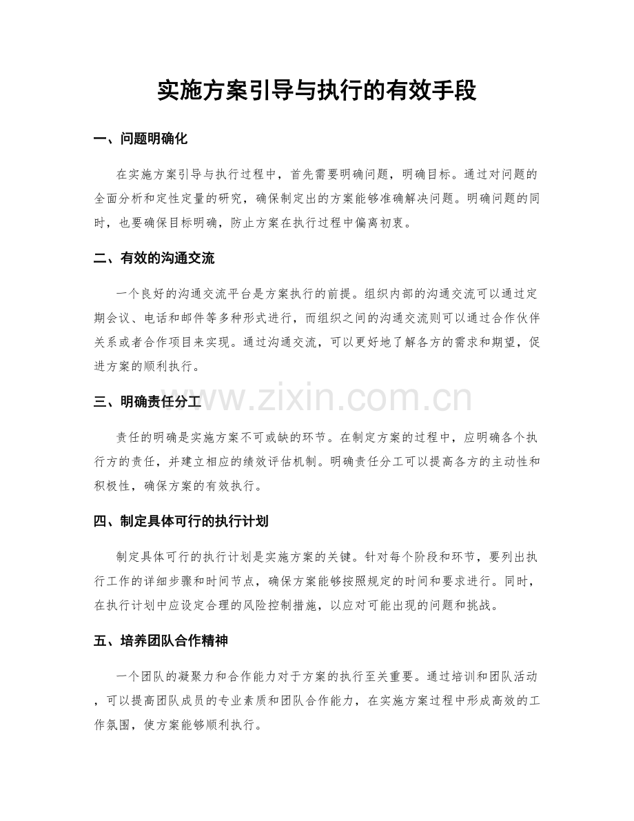 实施方案引导与执行的有效手段.docx_第1页