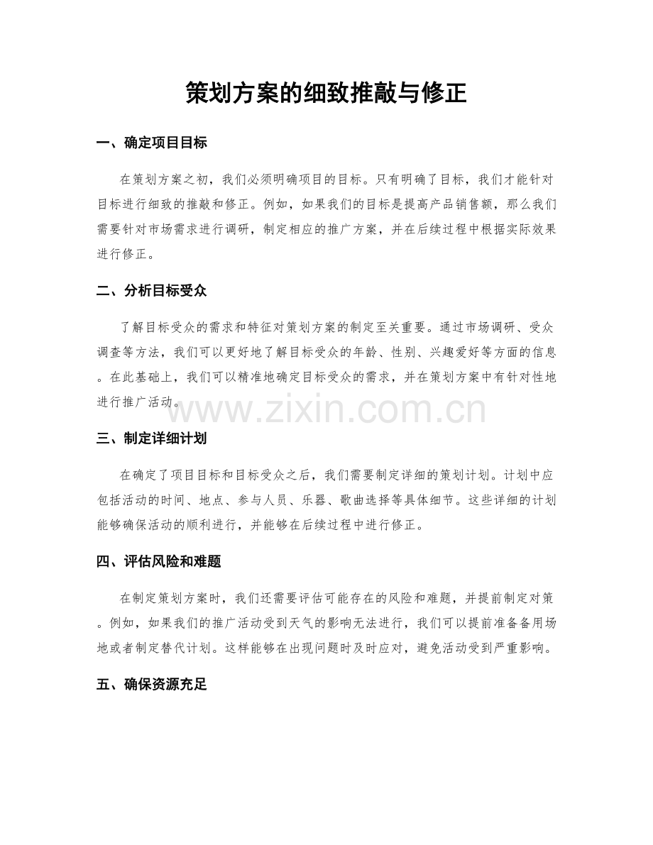 策划方案的细致推敲与修正.docx_第1页