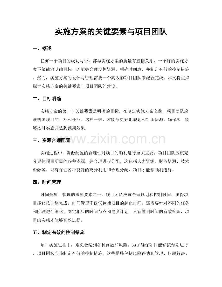 实施方案的关键要素与项目团队.docx_第1页