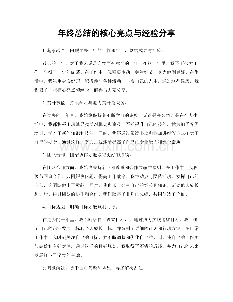 年终总结的核心亮点与经验分享.docx_第1页