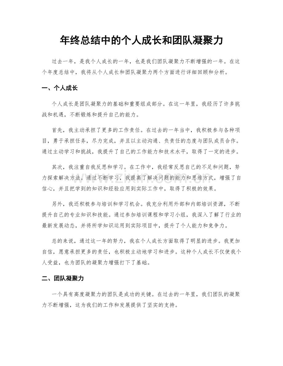 年终总结中的个人成长和团队凝聚力.docx_第1页