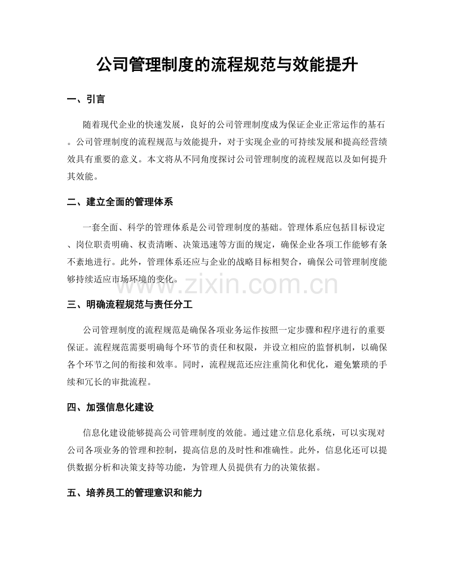 公司管理制度的流程规范与效能提升.docx_第1页