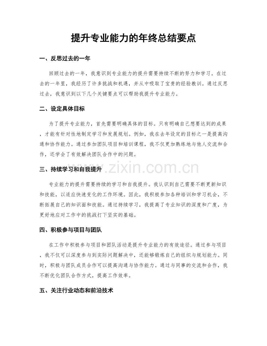 提升专业能力的年终总结要点.docx_第1页