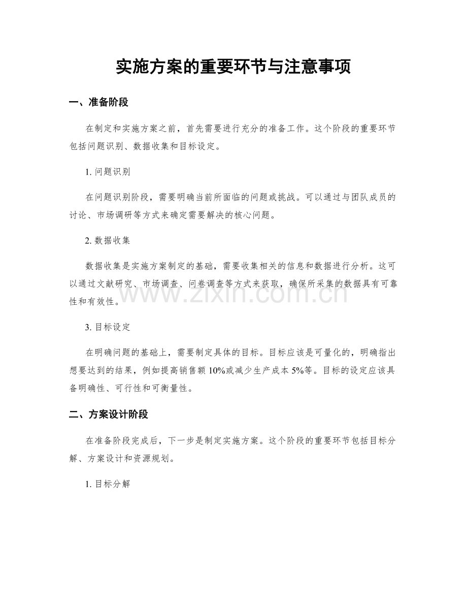 实施方案的重要环节与注意事项.docx_第1页