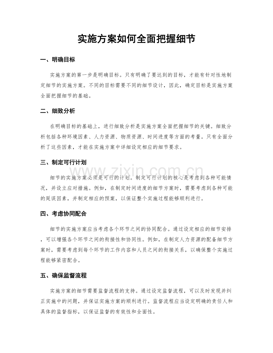 实施方案如何全面把握细节.docx_第1页