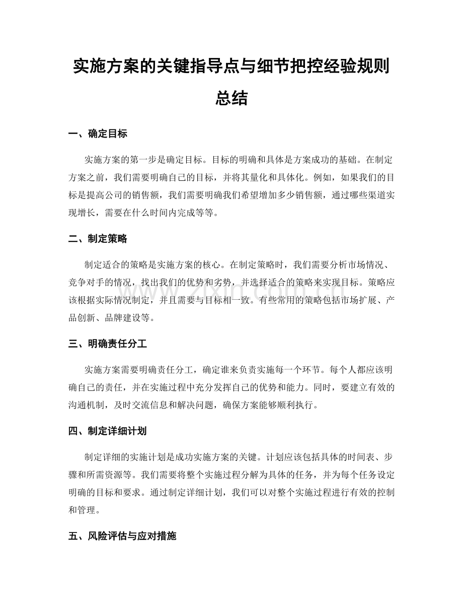 实施方案的关键指导点与细节把控经验规则总结.docx_第1页