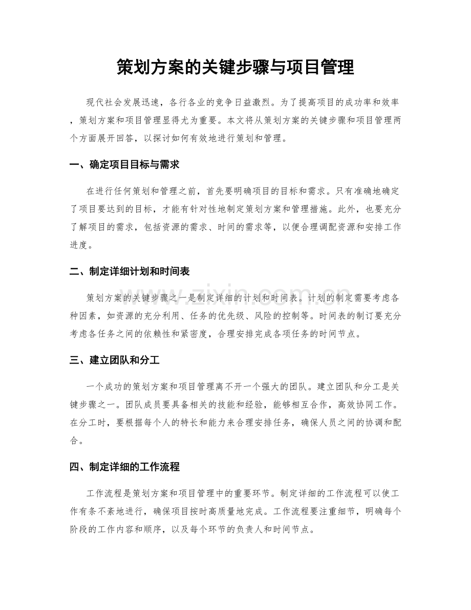 策划方案的关键步骤与项目管理.docx_第1页