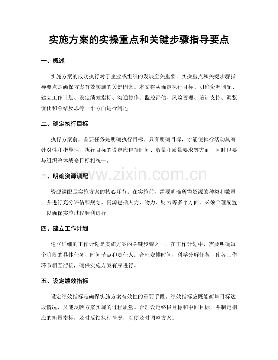 实施方案的实操重点和关键步骤指导要点.docx_第1页