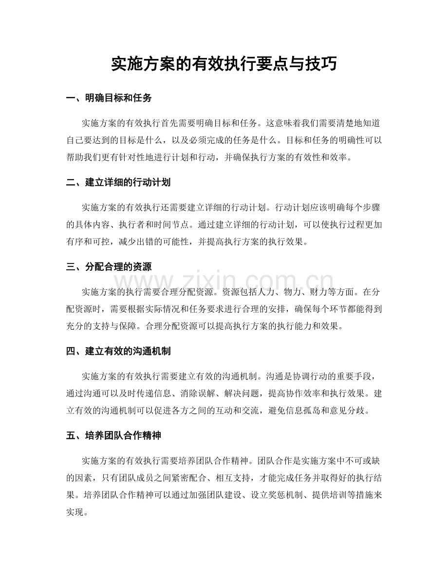 实施方案的有效执行要点与技巧.docx_第1页