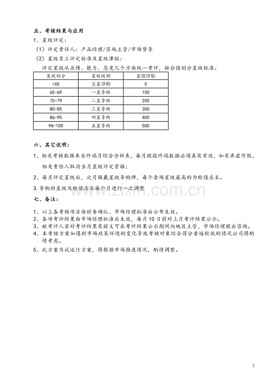 市场导购员星级评定考核方案试卷教案.doc_第2页