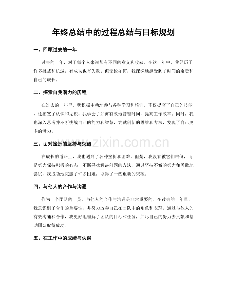 年终总结中的过程总结与目标规划.docx_第1页