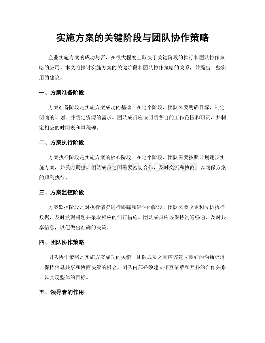 实施方案的关键阶段与团队协作策略.docx_第1页