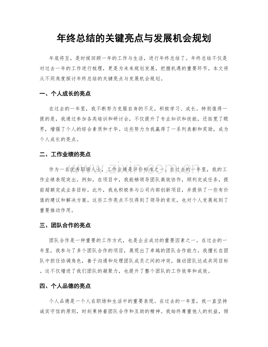 年终总结的关键亮点与发展机会规划.docx_第1页