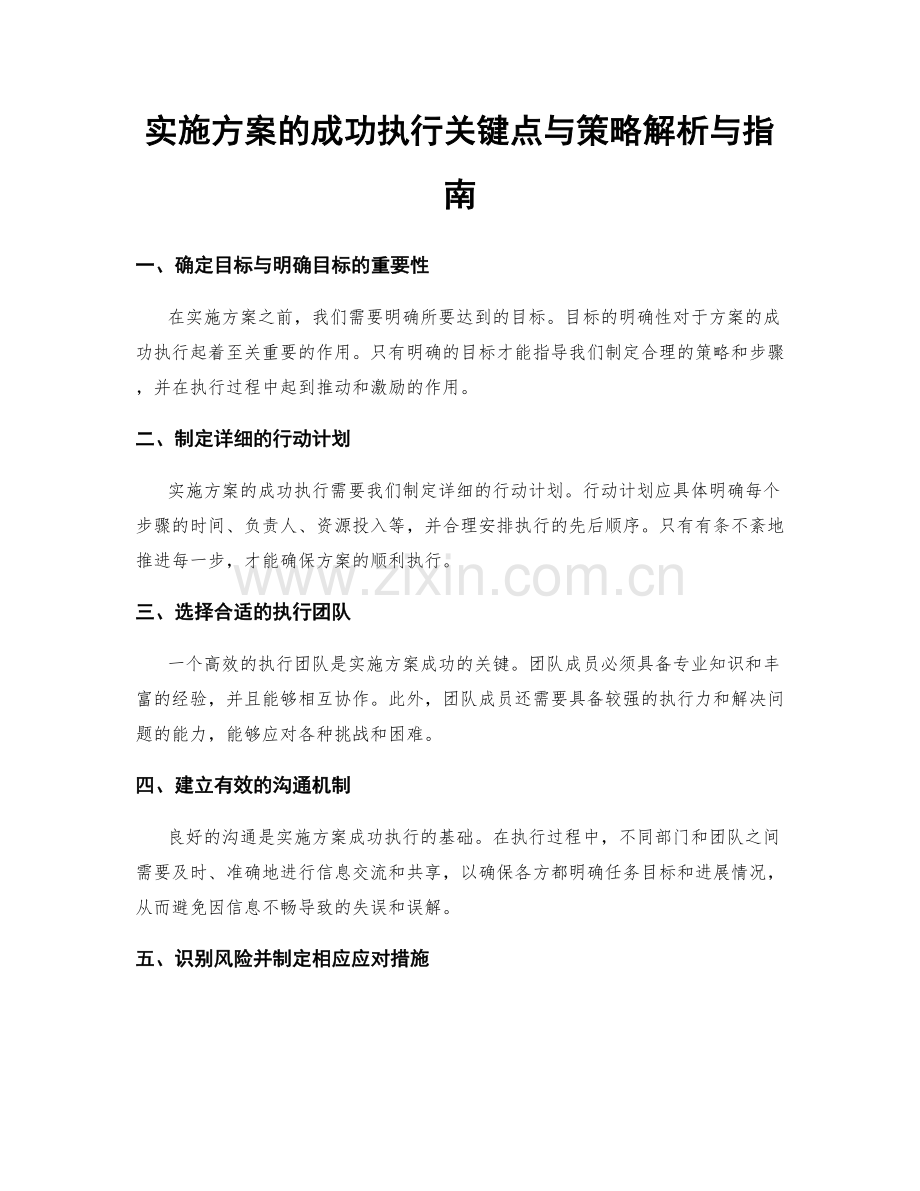 实施方案的成功执行关键点与策略解析与指南.docx_第1页