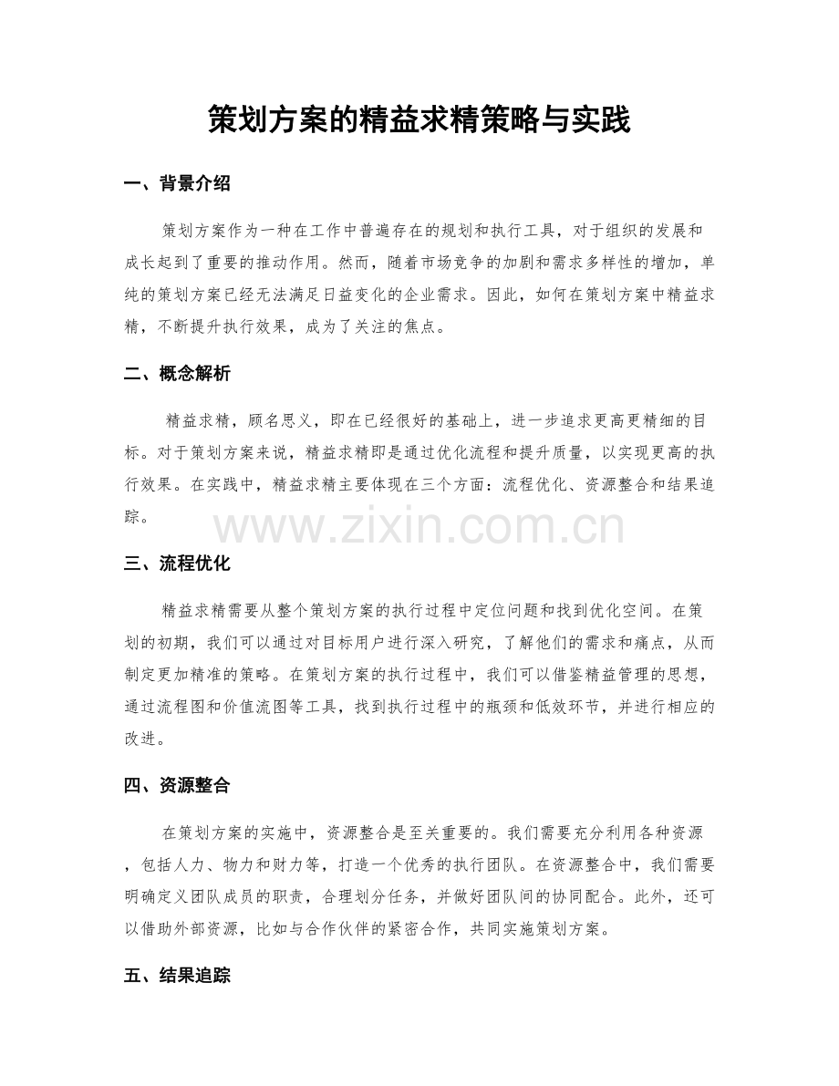 策划方案的精益求精策略与实践.docx_第1页