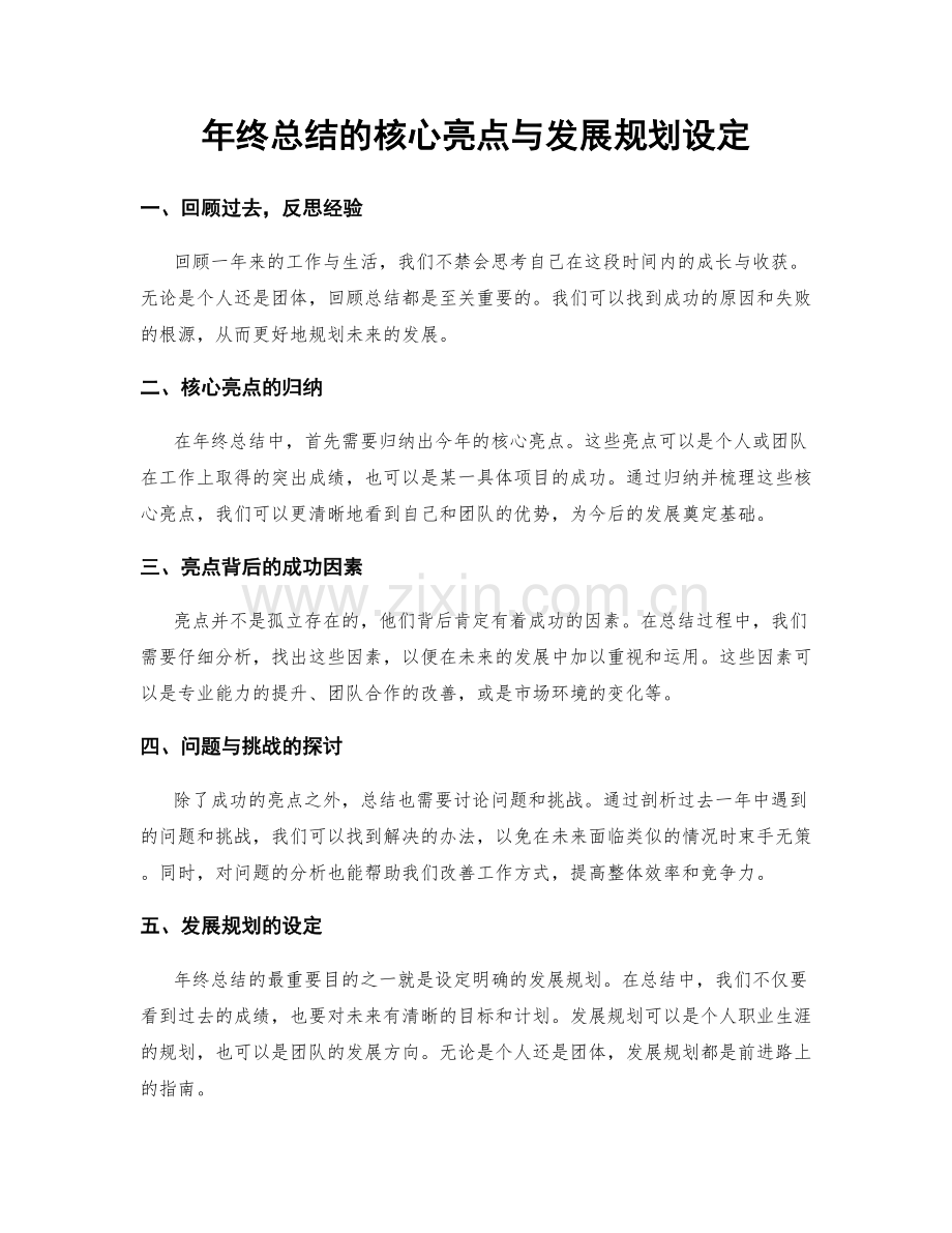 年终总结的核心亮点与发展规划设定.docx_第1页