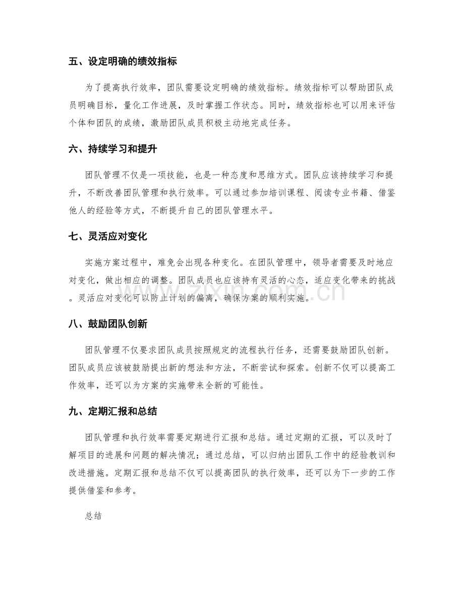 实施方案的团队管理和执行效率.docx_第2页