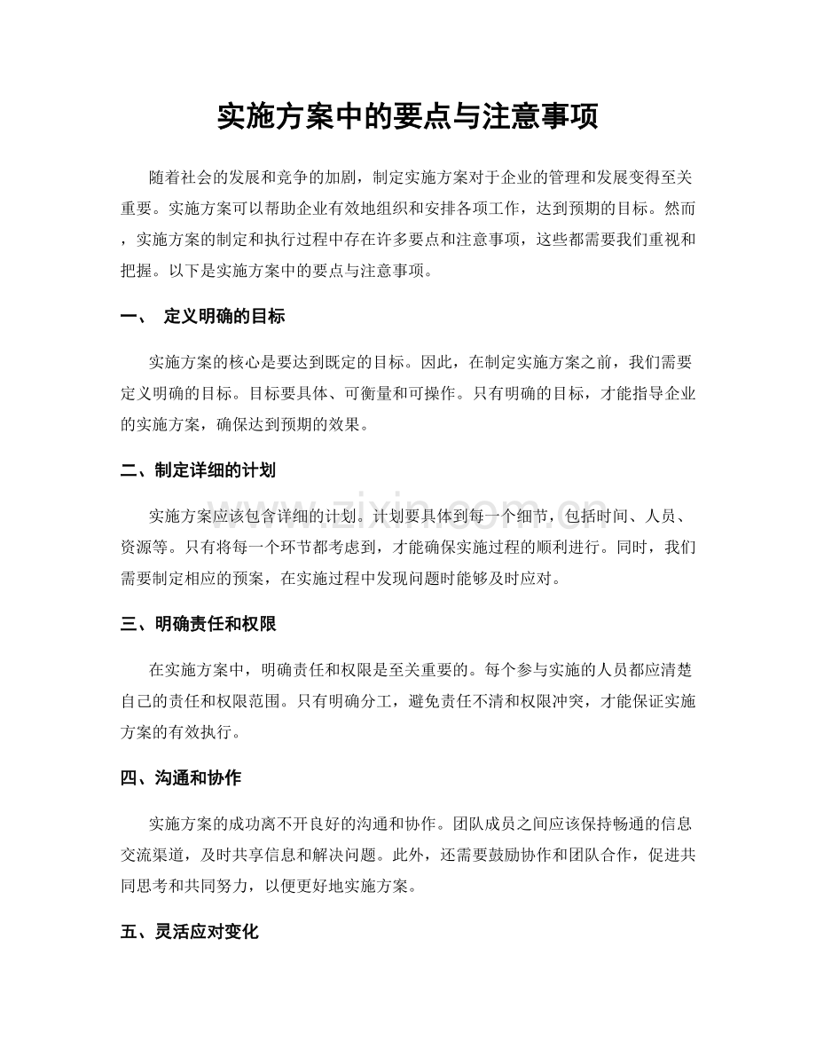 实施方案中的要点与注意事项.docx_第1页