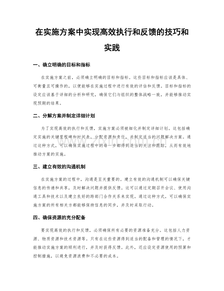 在实施方案中实现高效执行和反馈的技巧和实践.docx_第1页