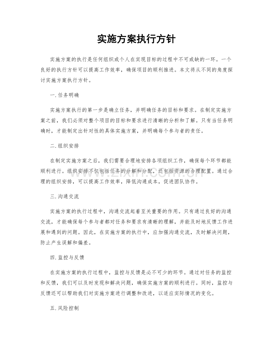 实施方案执行方针.docx_第1页