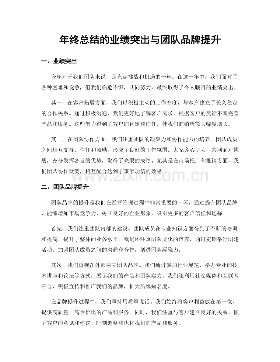 年终总结的业绩突出与团队品牌提升.docx_第1页