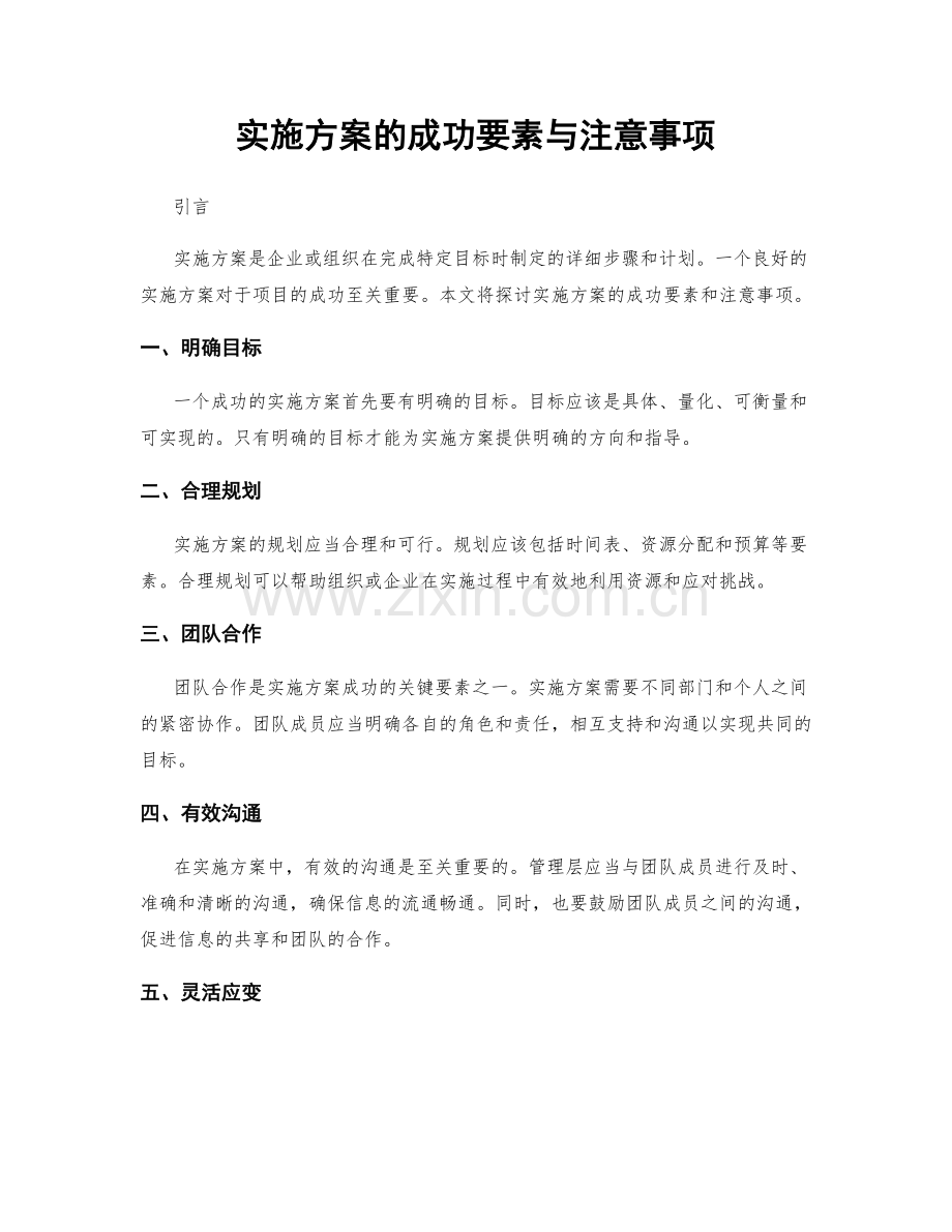 实施方案的成功要素与注意事项.docx_第1页