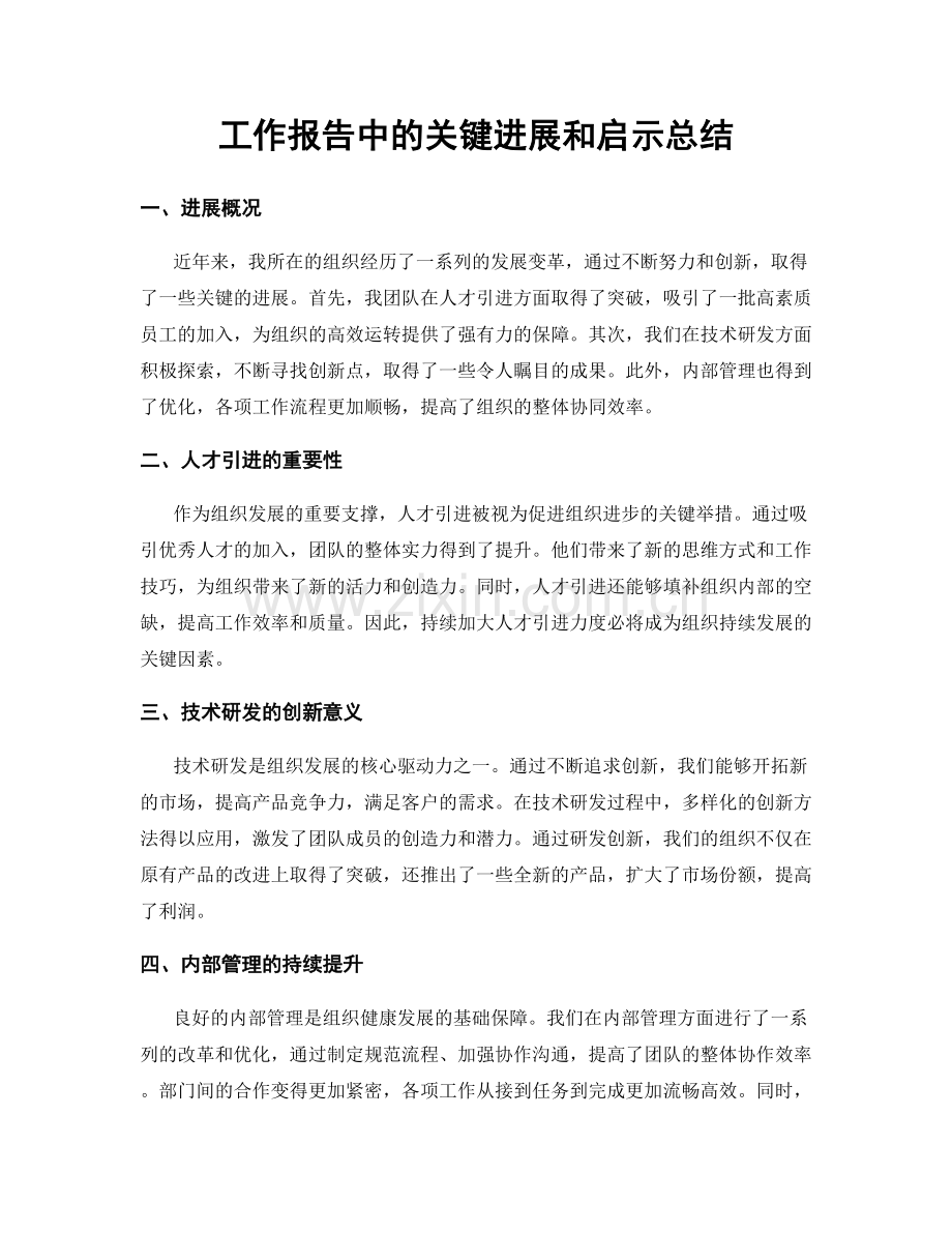 工作报告中的关键进展和启示总结.docx_第1页