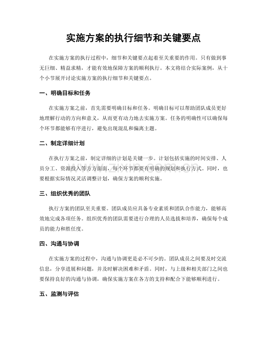 实施方案的执行细节和关键要点.docx_第1页